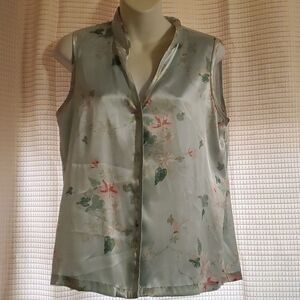 Halston Sleeveless Button Down Pajama Top